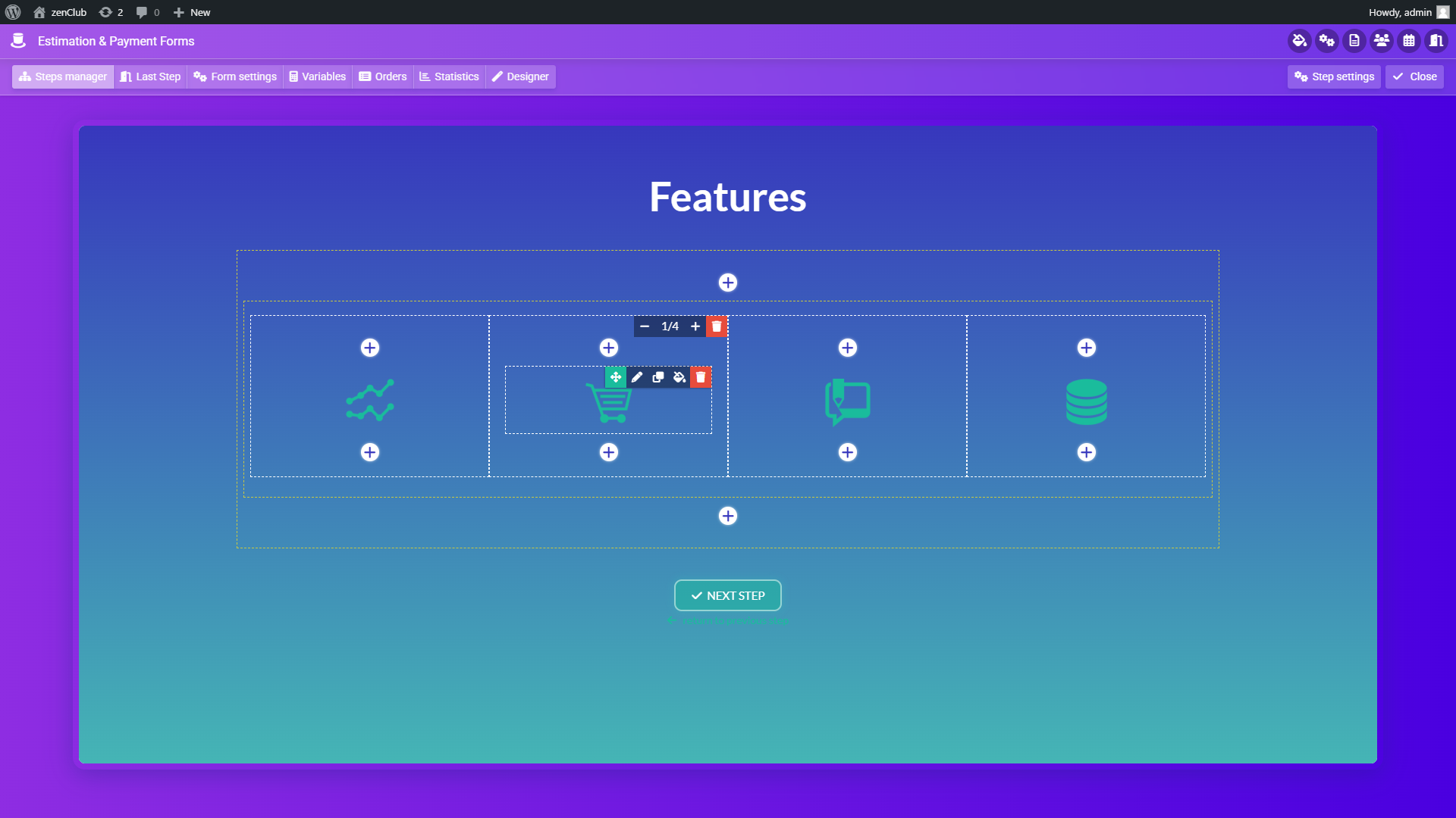 Step Builder Interface