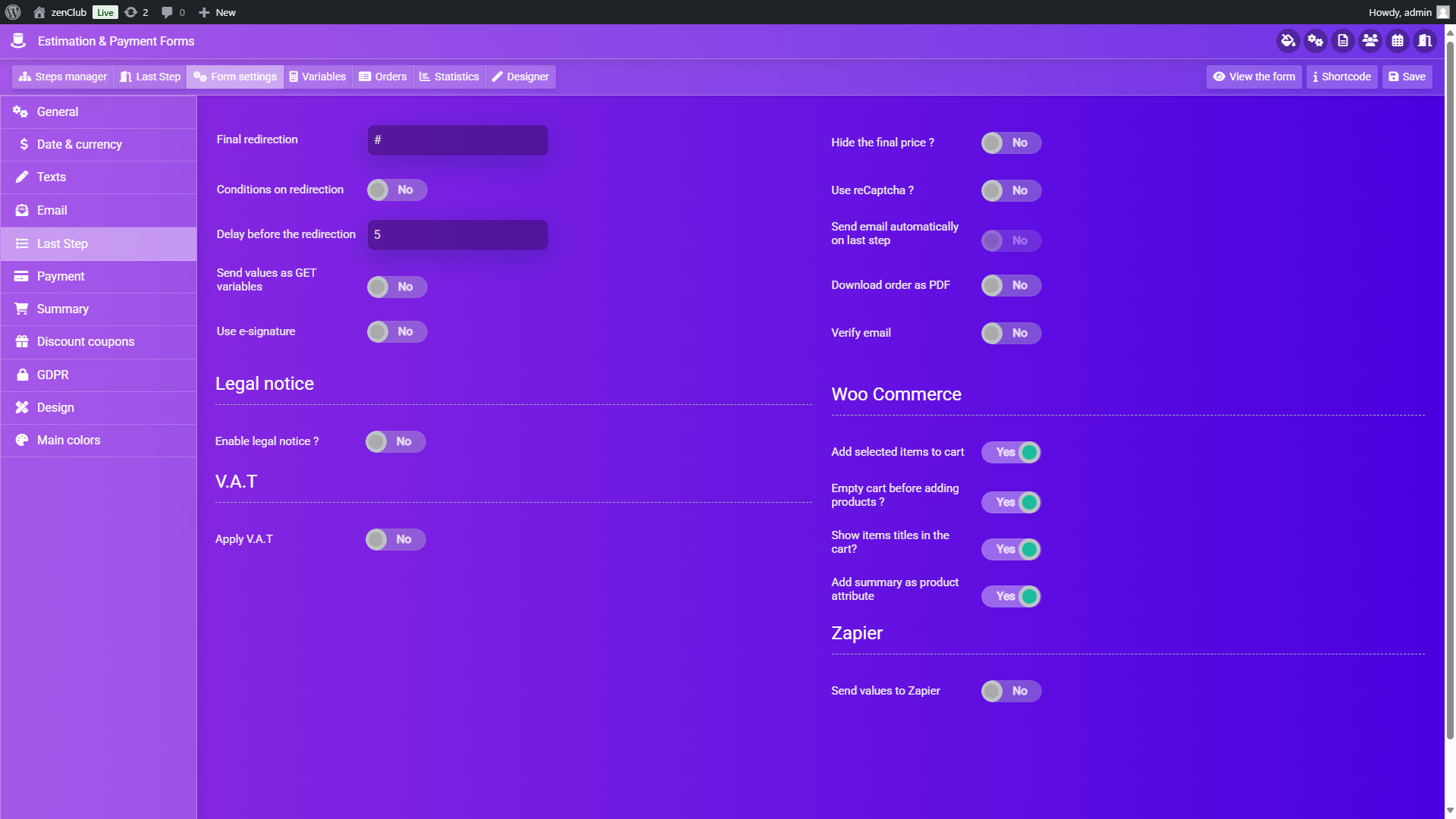 WooCommerce Integration Settings