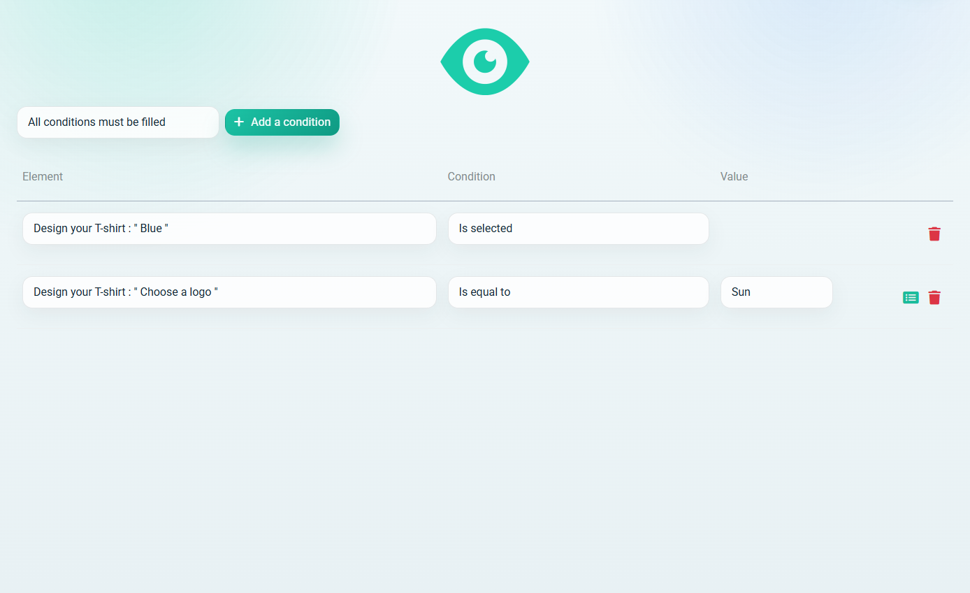 Dynamic Image layer visibility conditions in the backend