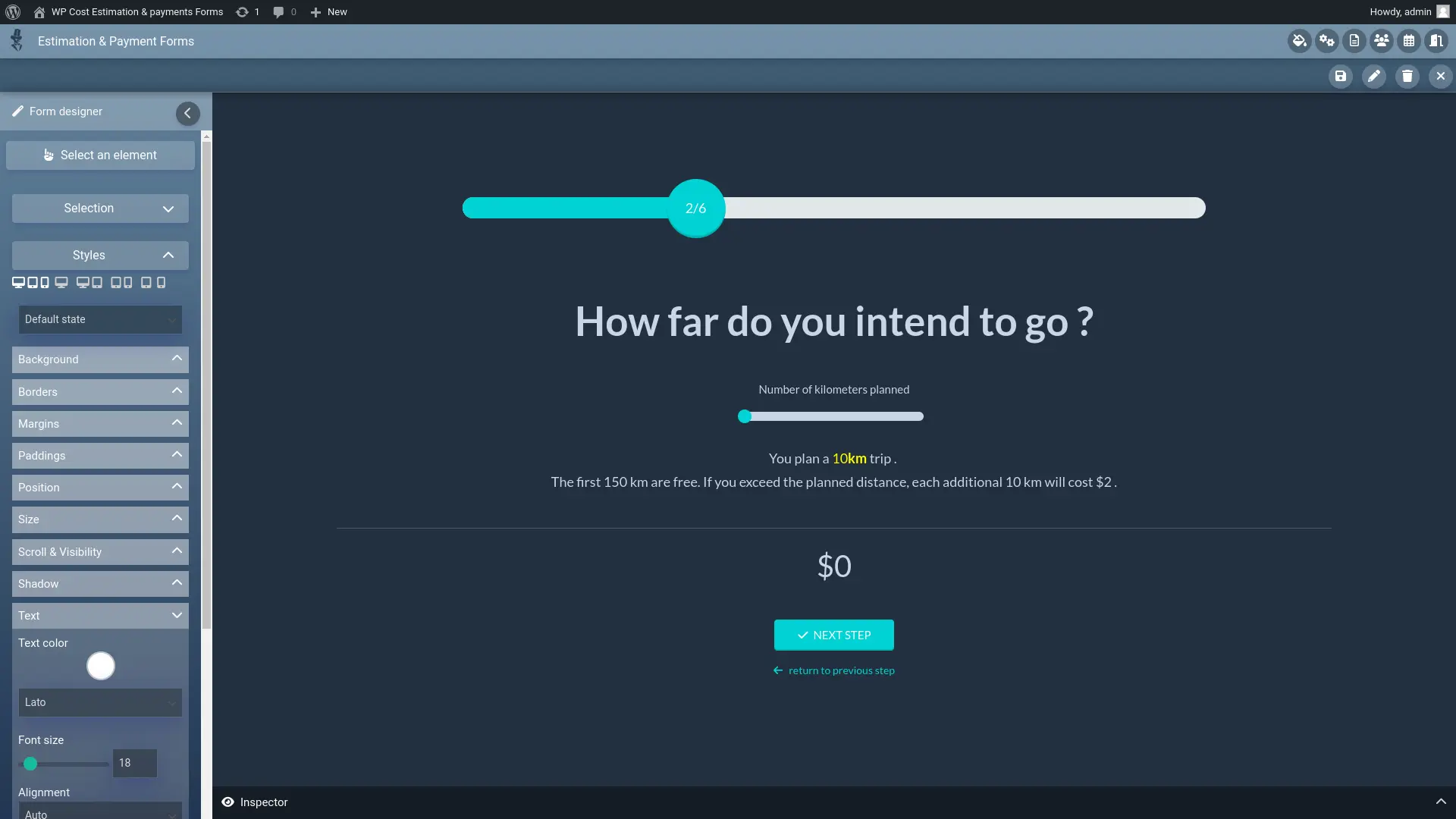 WP Cost Estimation & Payment Forms Builder