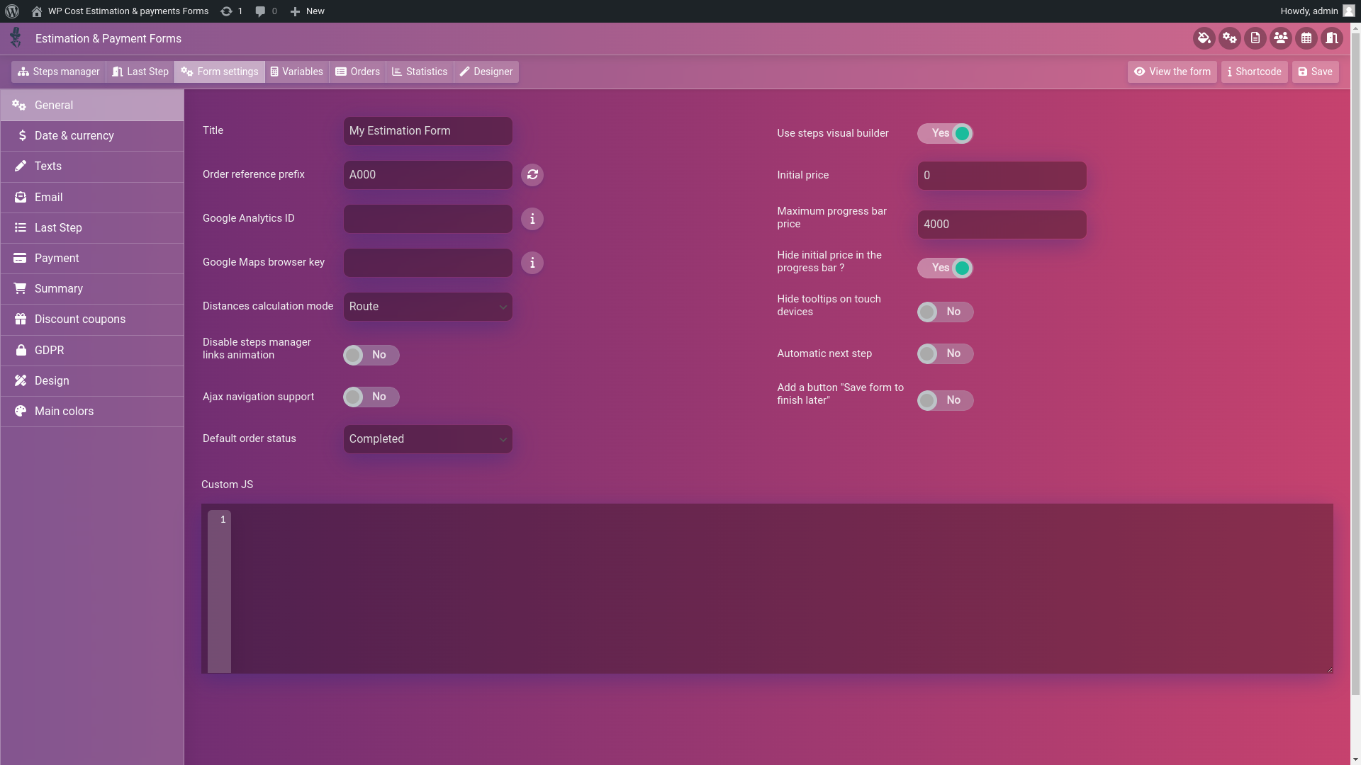 Quote, Payment and Booking Forms for WordPress | WP Cost Estimation