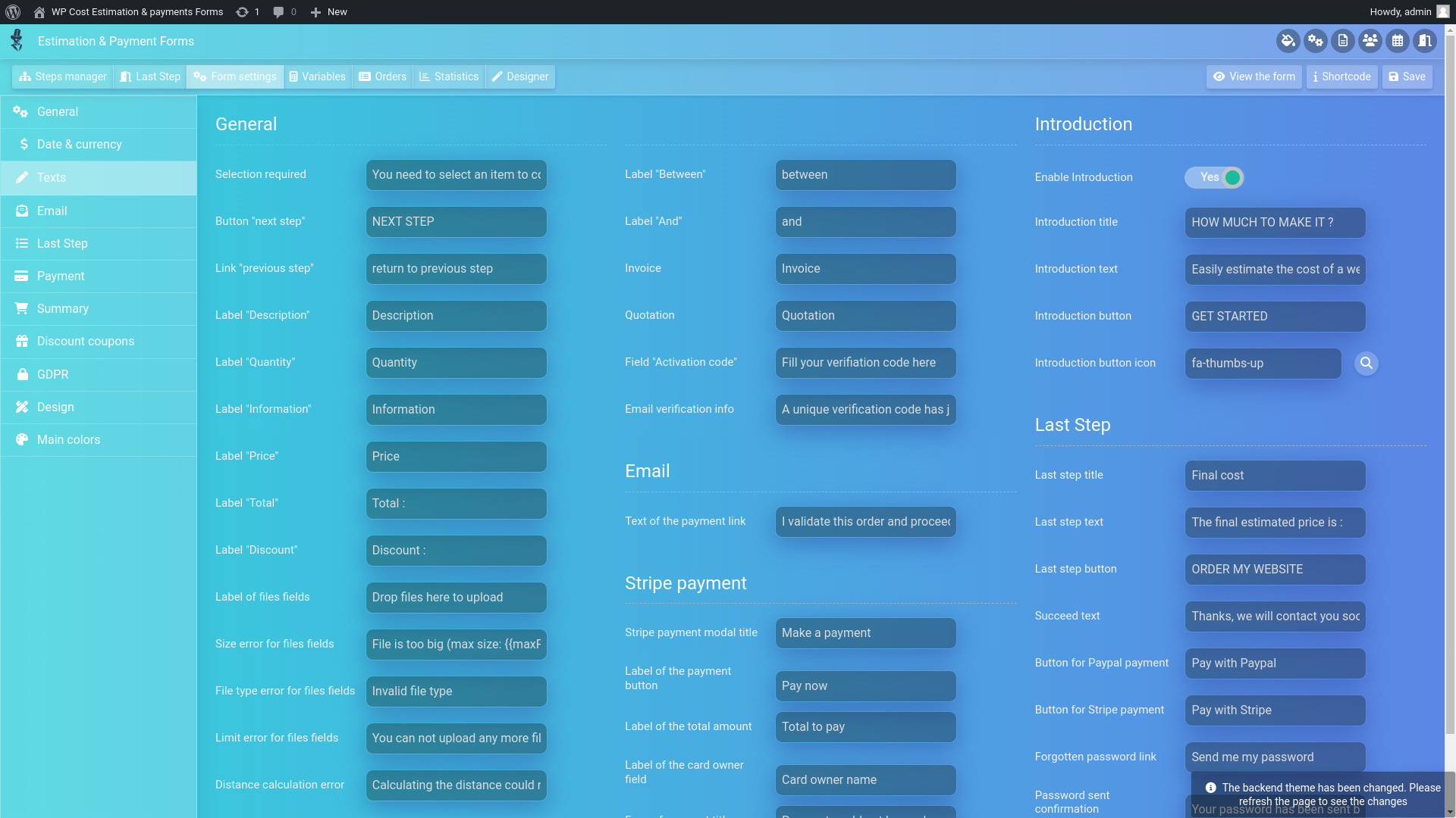 Quote, Payment and Booking Forms for WordPress | WP Cost Estimation