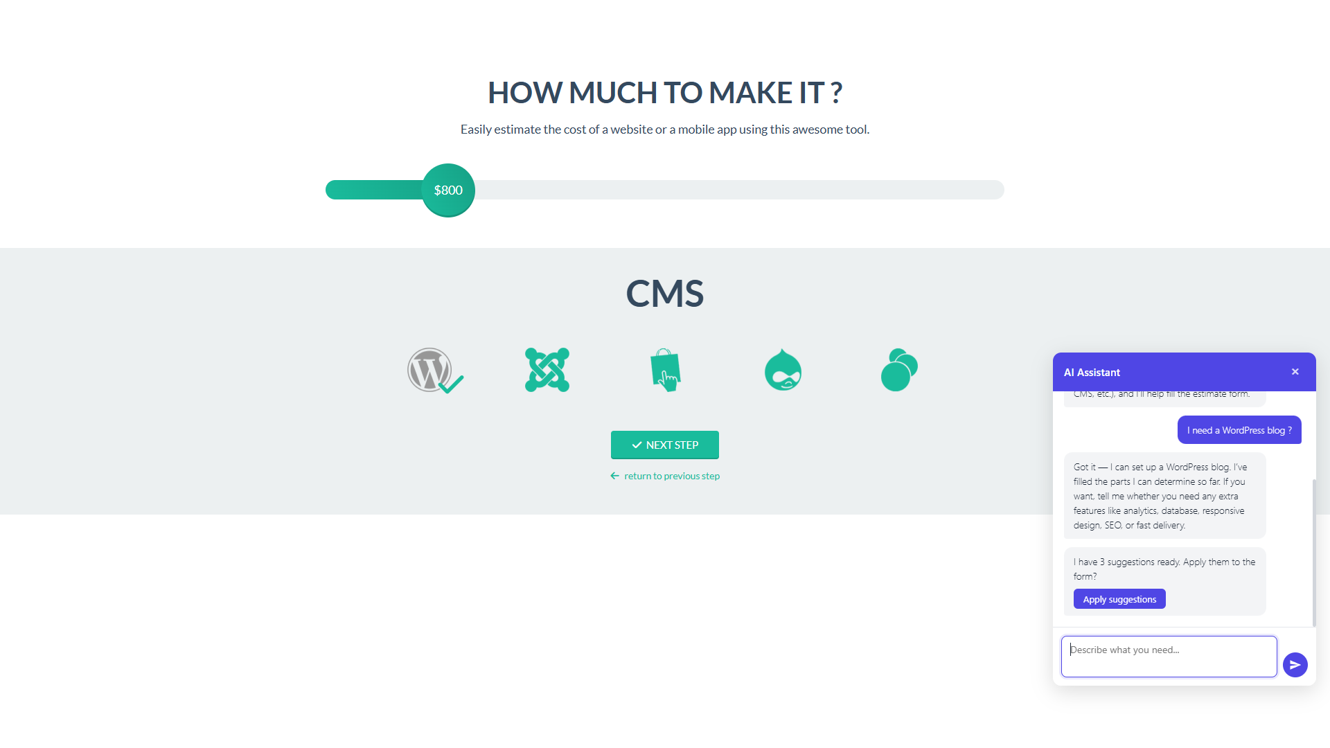Smart Estimation Assistant
