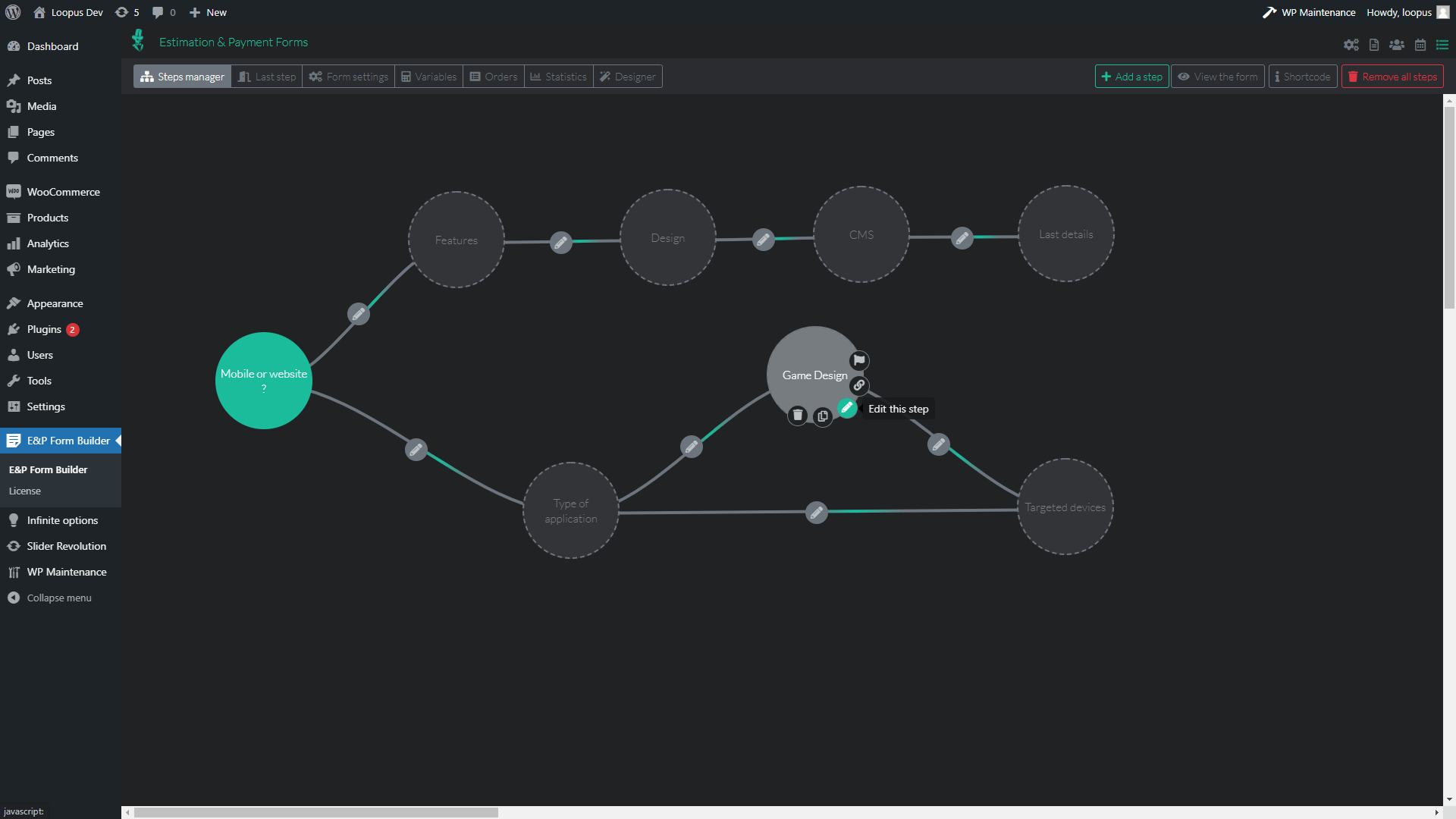 Form Edition Interface